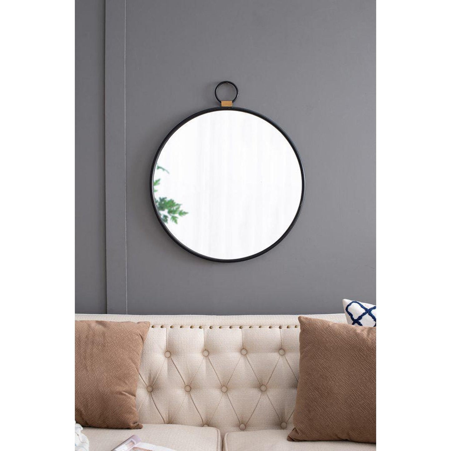 A&B Home 20" x 23" Bundle of 44 Oval Shaped Black Metal Frame Wall-Mounted Mirror