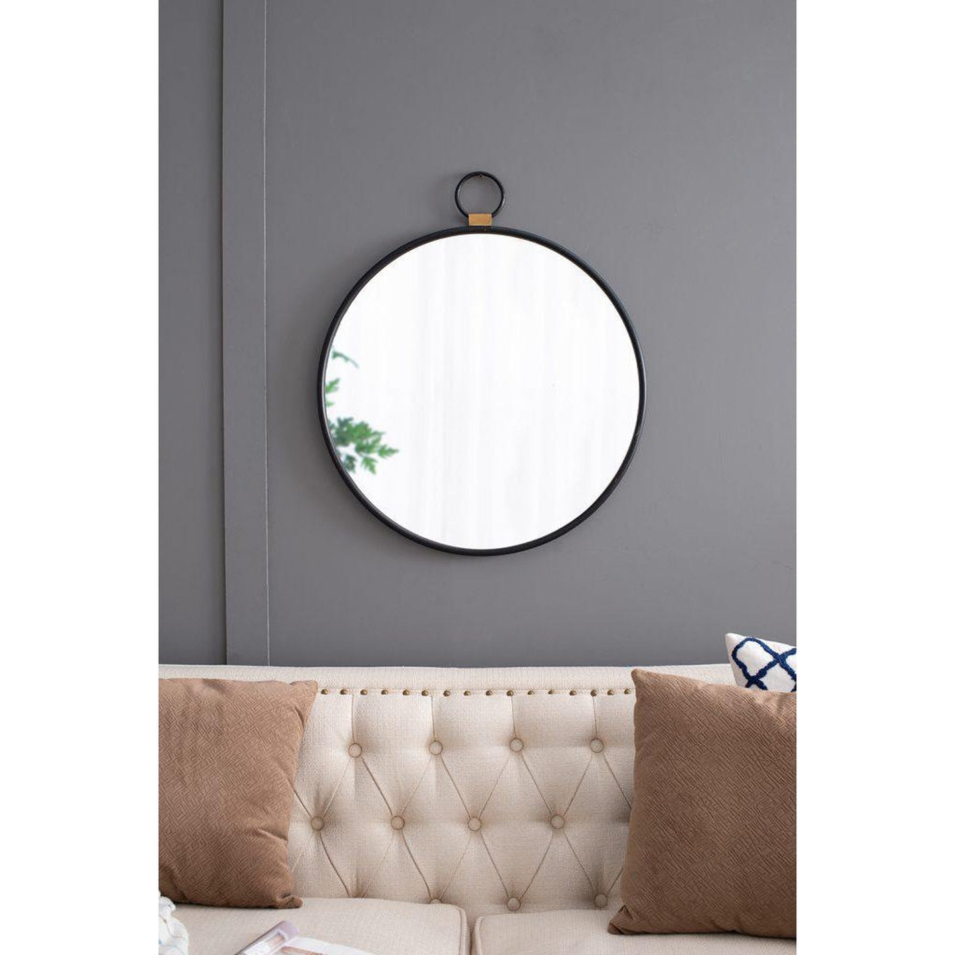 A&B Home 20" x 23" Bundle of 44 Oval Shaped Black Metal Frame Wall-Mounted Mirror