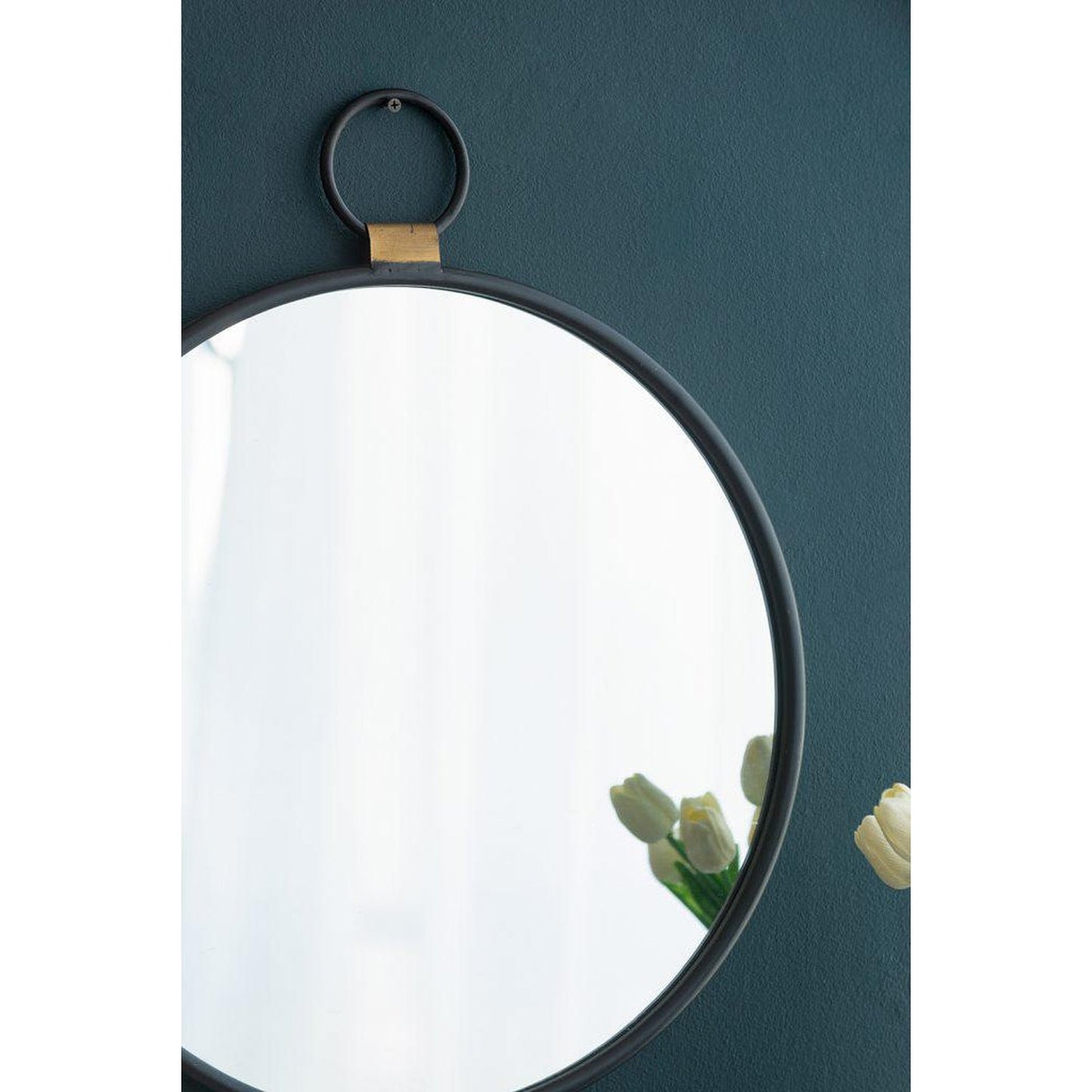A&B Home 20" x 23" Bundle of 44 Oval Shaped Black Metal Frame Wall-Mounted Mirror