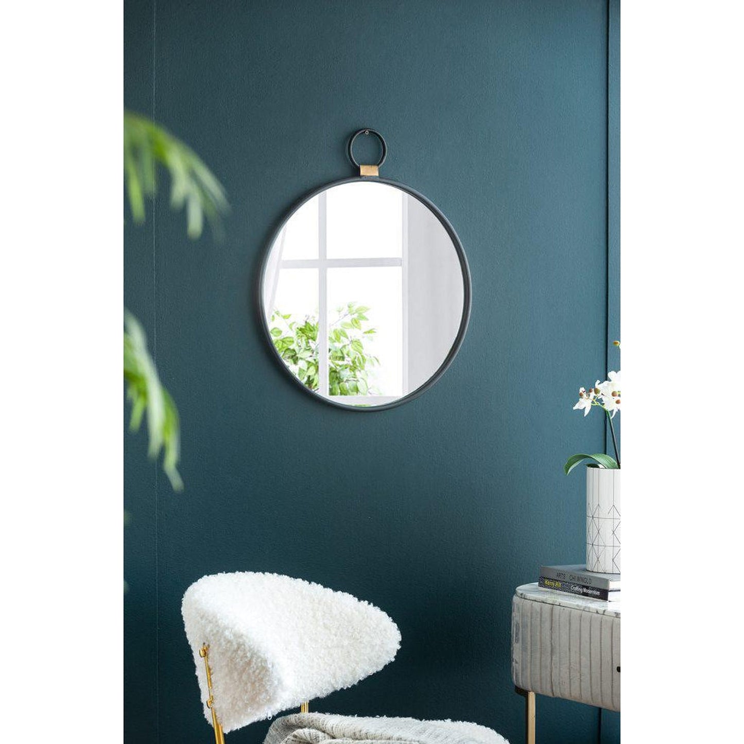 A&B Home 20" x 23" Bundle of 44 Oval Shaped Black Metal Frame Wall-Mounted Mirror
