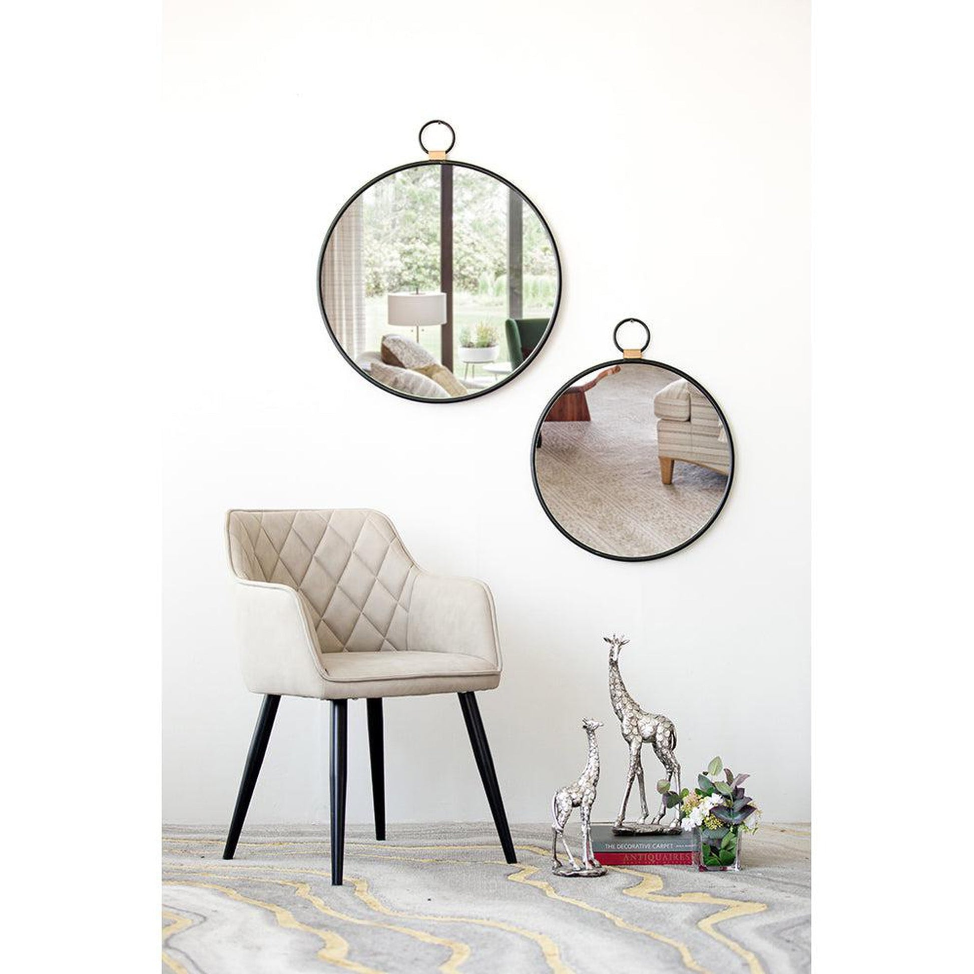 A&B Home 20" x 23" Bundle of 44 Oval Shaped Black Metal Frame Wall-Mounted Mirror
