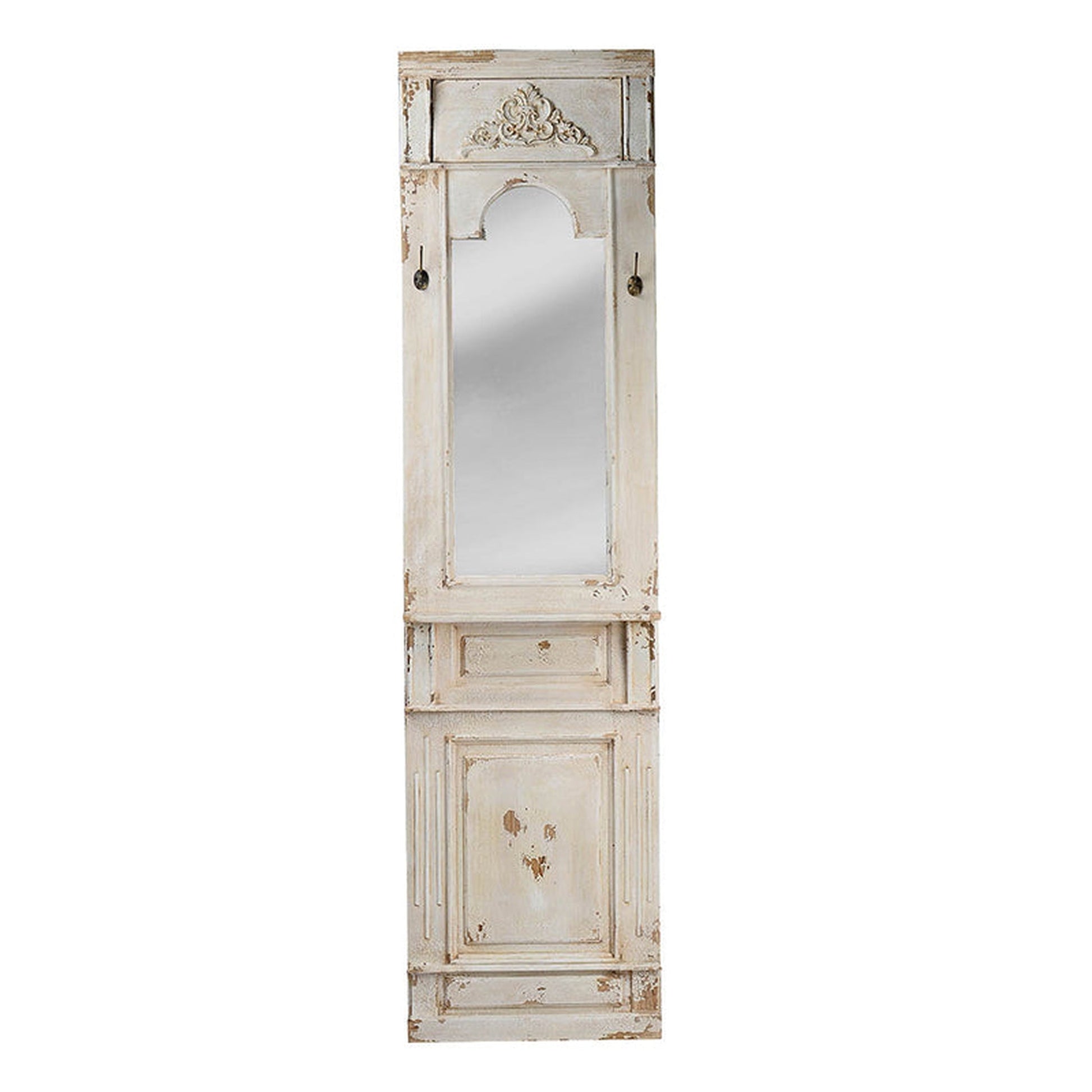 A&B Home 20" x 76" Bundle of 4 Rectangular Classic Vintage Distressed White Wooden Frame Wall-Mounted