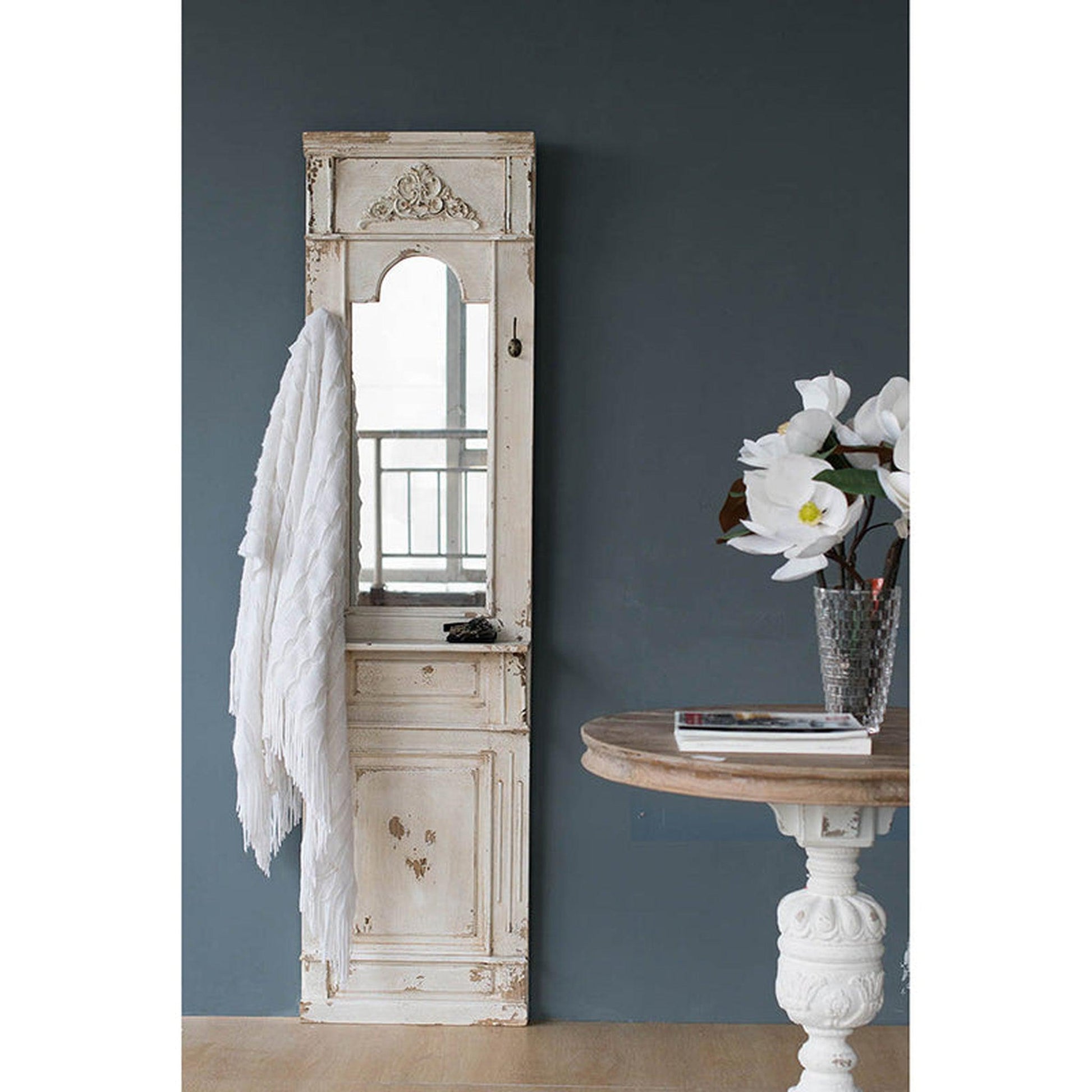 A&B Home 20" x 76" Bundle of 6 Rectangular Classic Vintage Distressed White Wooden Frame Wall-Mounted