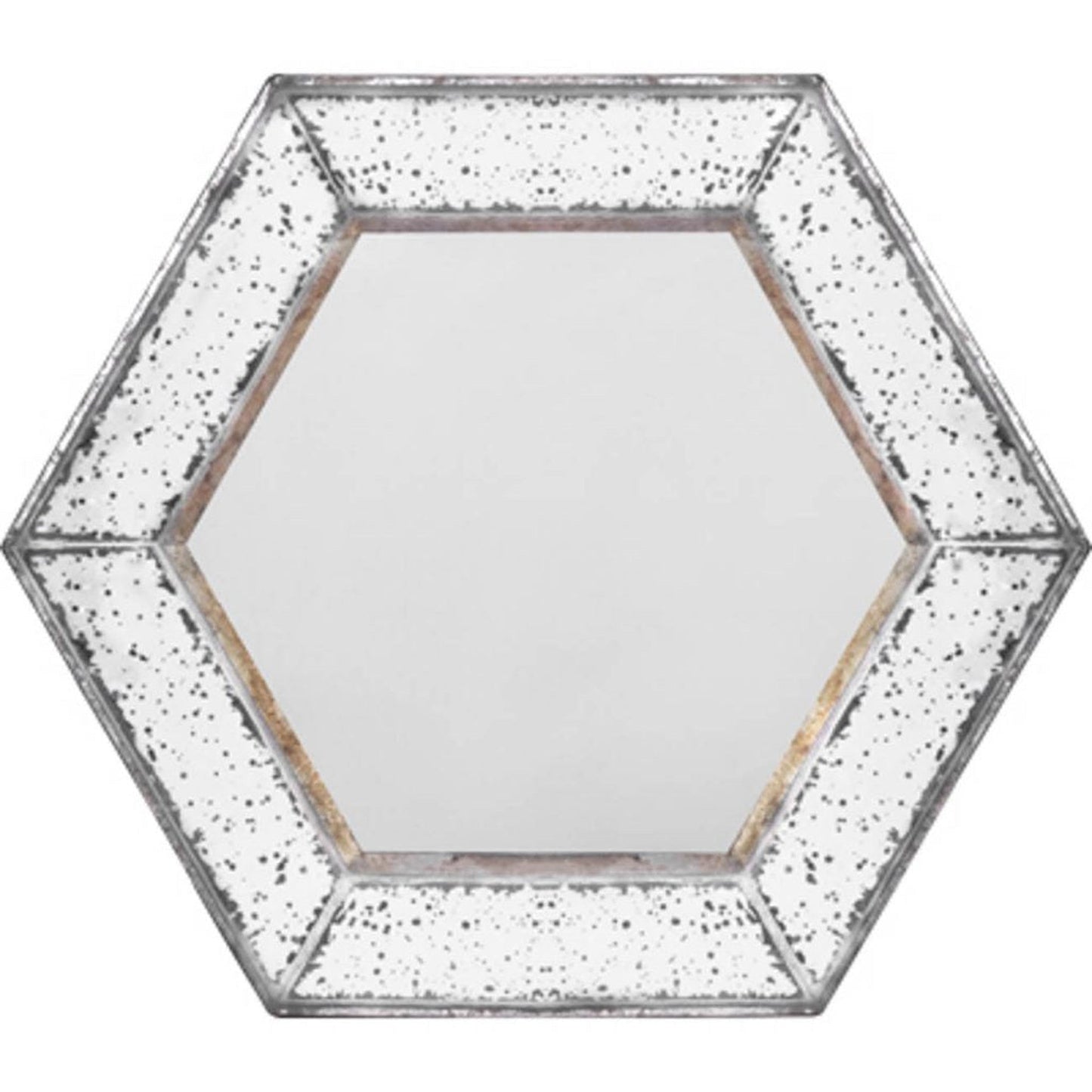 A&B Home 21" x 18" Bundle of 26 Hexagon Shaped Silver Wooden Frame Wall-Mounted Mirror