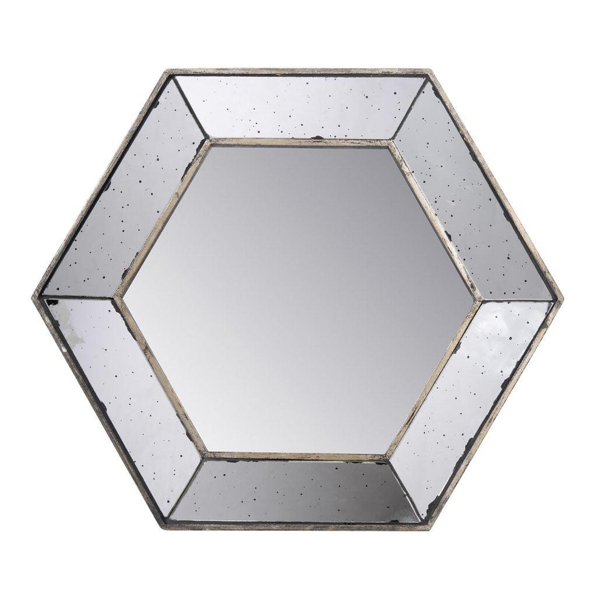 A&B Home 21" x 21" Bundle of 24 Silver Frame Hexagon Shaped Wall-Mounted Mirror