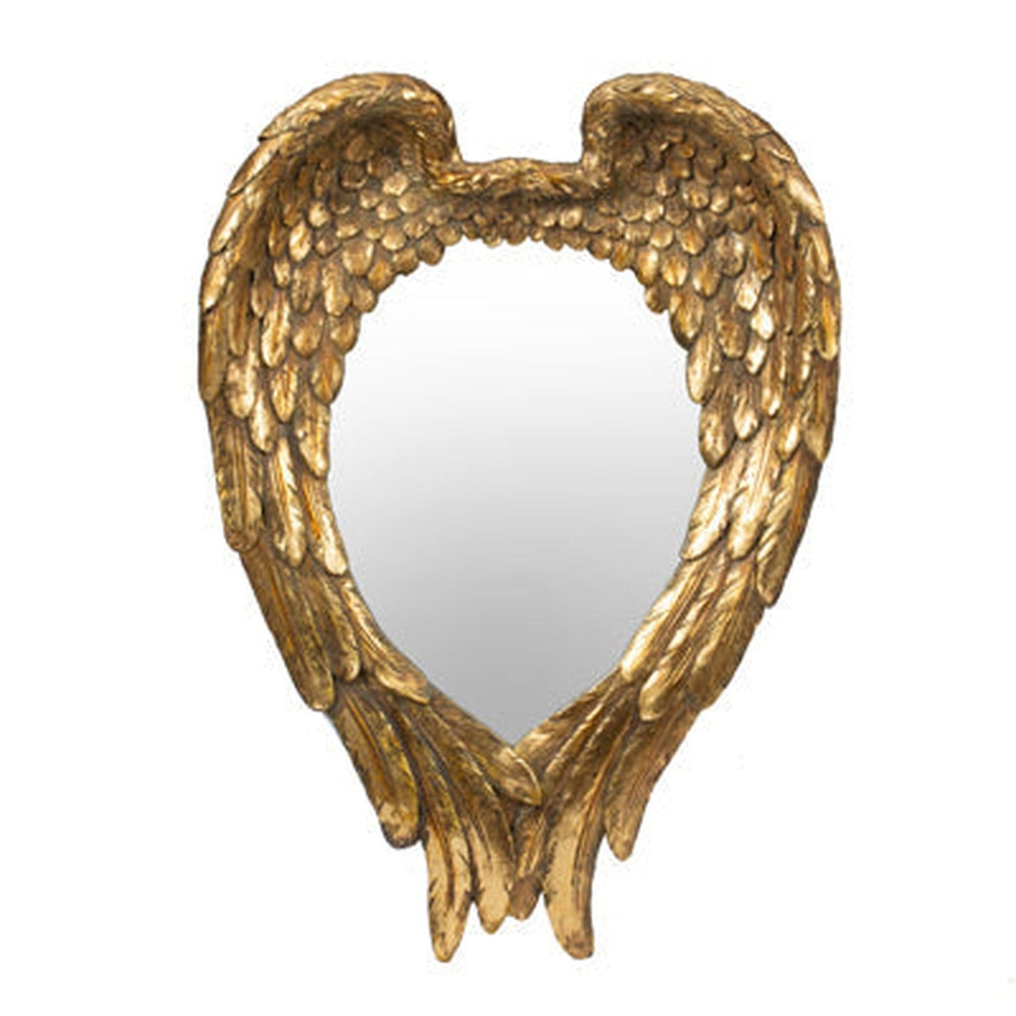 A&B Home 22" x 16" Bundle of 16 Heart Shaped Winged Gold Resin Frame Wall-Mounted Mirror