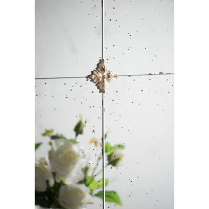 A&B Home 22" x 48" Bundle of 15 Cream & Gold Wood Frame Large Wall-Mounted Mirror