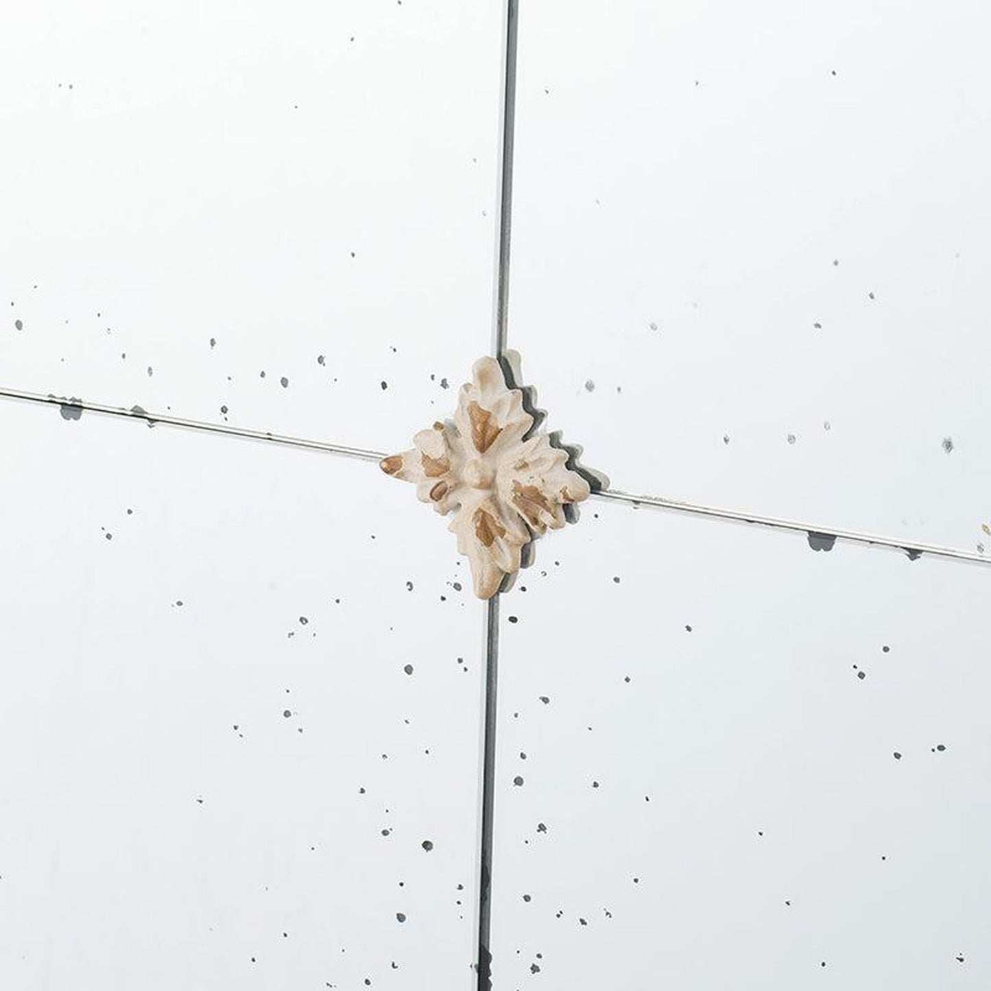 A&B Home 22" x 48" Bundle of 15 Cream & Gold Wood Frame Large Wall-Mounted Mirror