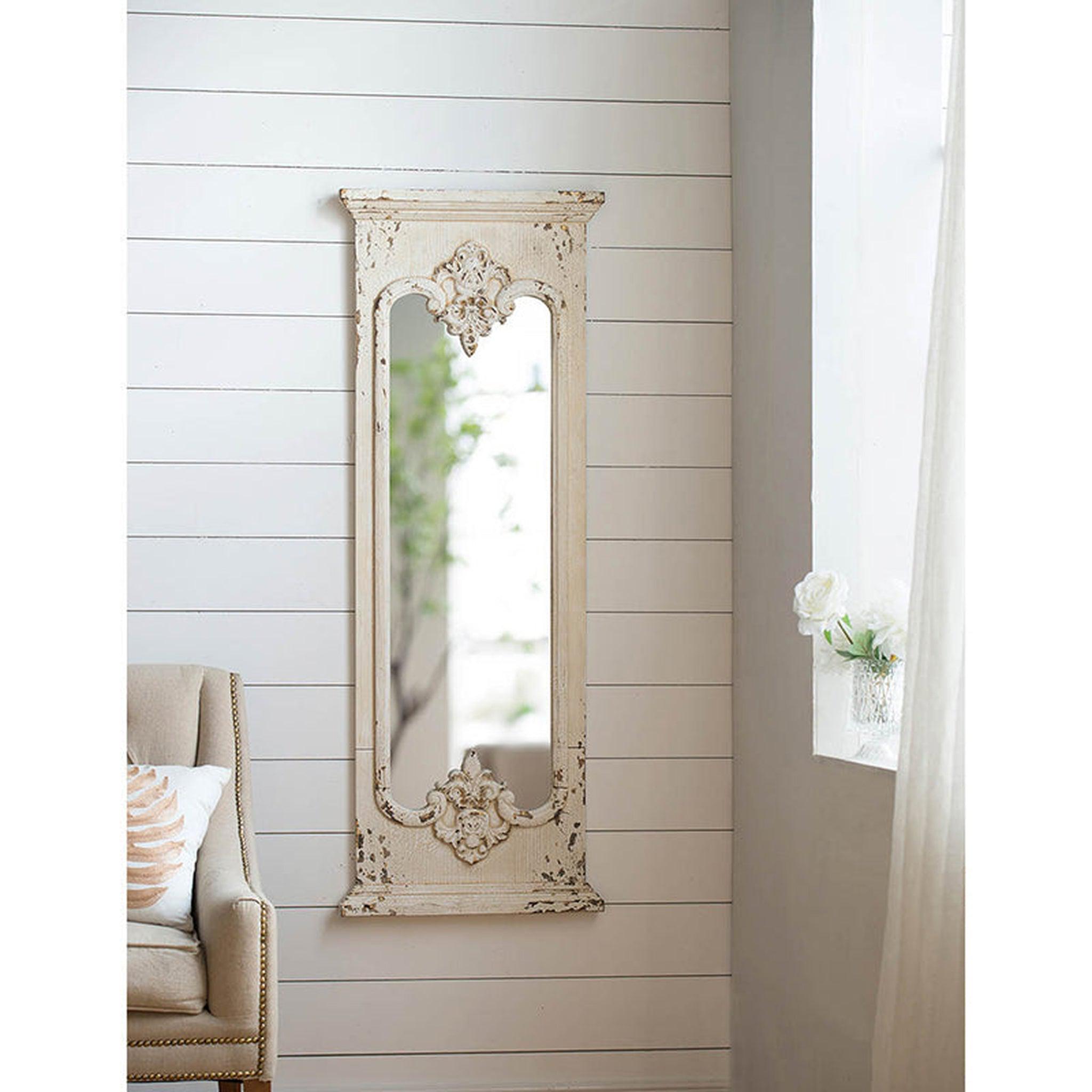 Distressed on sale white mirror