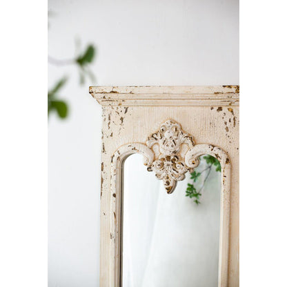 A&B Home 22" x 59" Bundle of 7 Rectangular Distressed White Wooden Frame Wall-Mounted Mirror