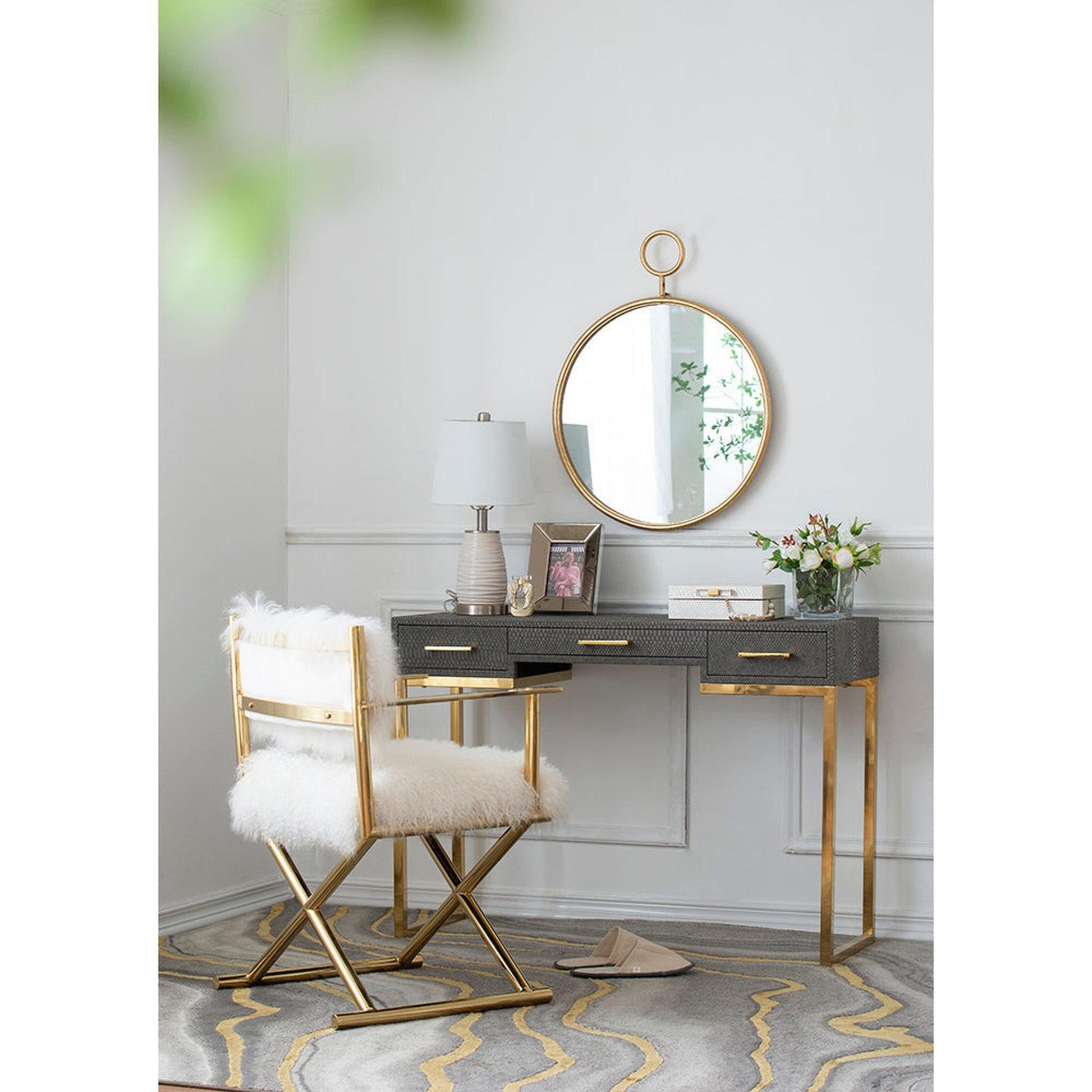 A&B Home 23" x 29" Bundle of 32 Round Gold Frame Wall-Mounted Mirror