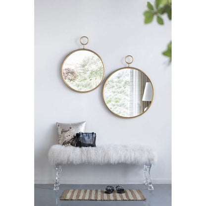 A&B Home 23" x 29" Bundle of 32 Round Gold Frame Wall-Mounted Mirror