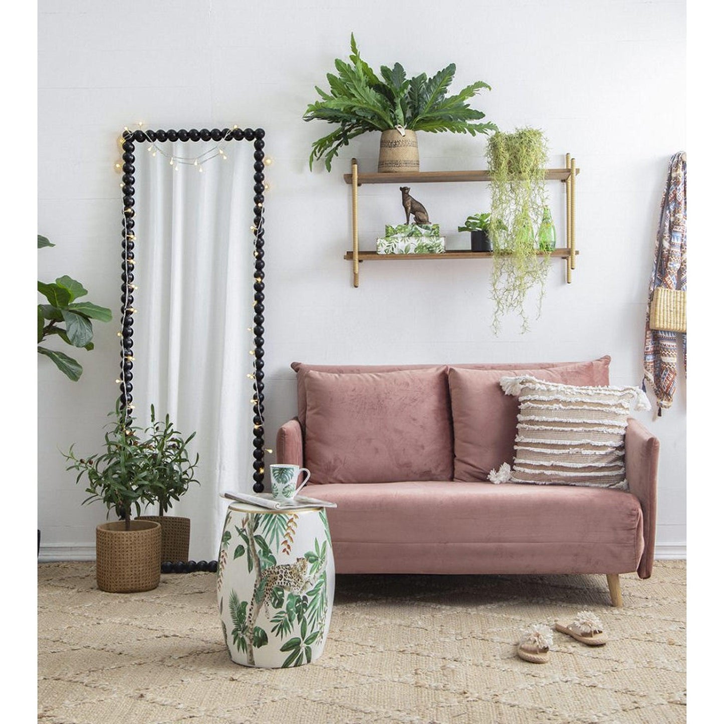 A&B Home 23" x 72" Bundle of 8 Rectangular Full-Length Black Beaded Metal Frame Wall-Mounted Mirror