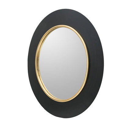 A&B Home 24" x 24" Bundle of 12 Round Black and Gold Metal Frame Wall-Mounted Mirror With Led Light