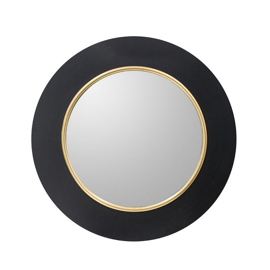 A&B Home 24" x 24" Bundle of 12 Round Black and Gold Metal Frame Wall-Mounted Mirror With Led Light