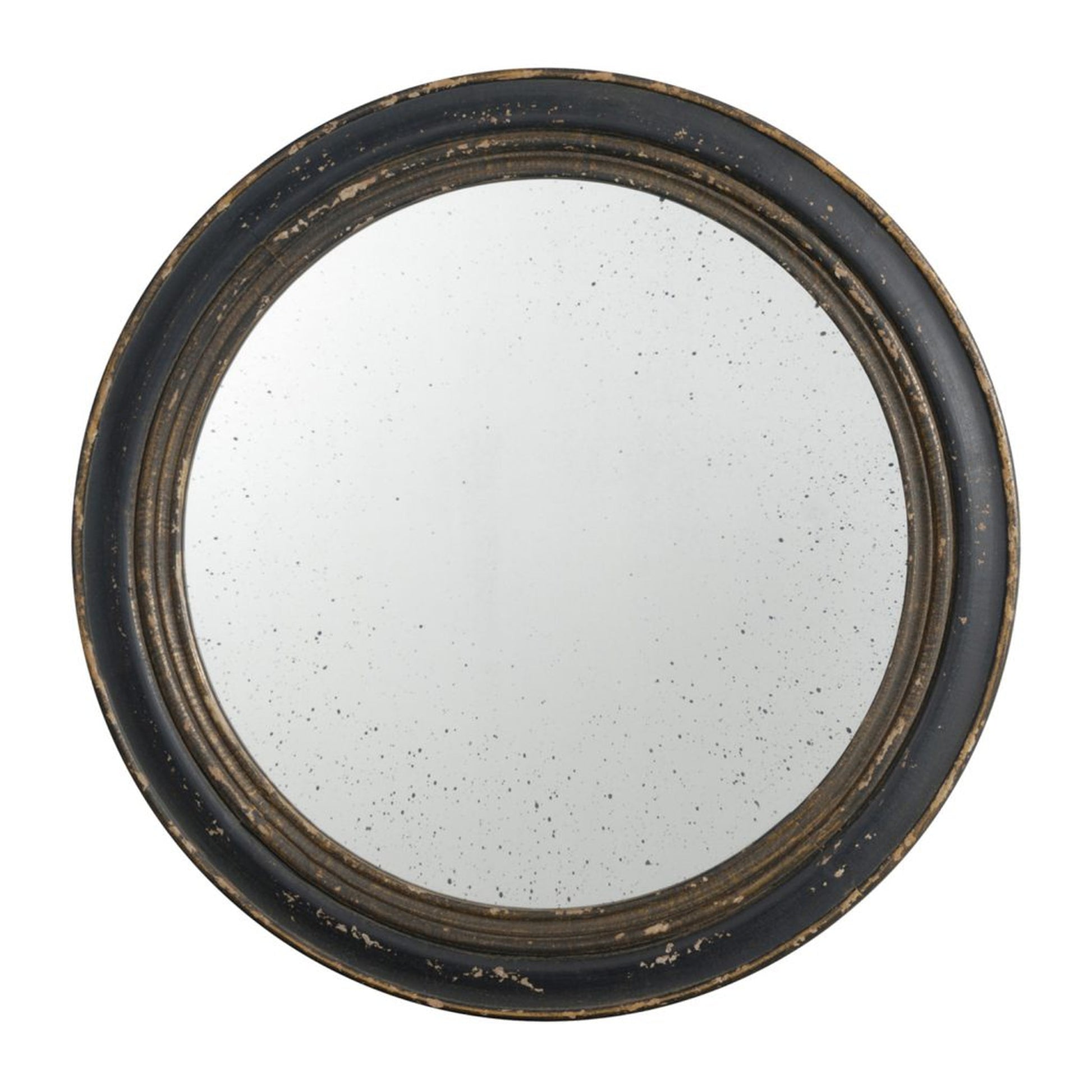 A&B Home 24" x 24" Bundle of 23 Round Black and Brown Antique Wood Frame Wall-Mounted Mirror