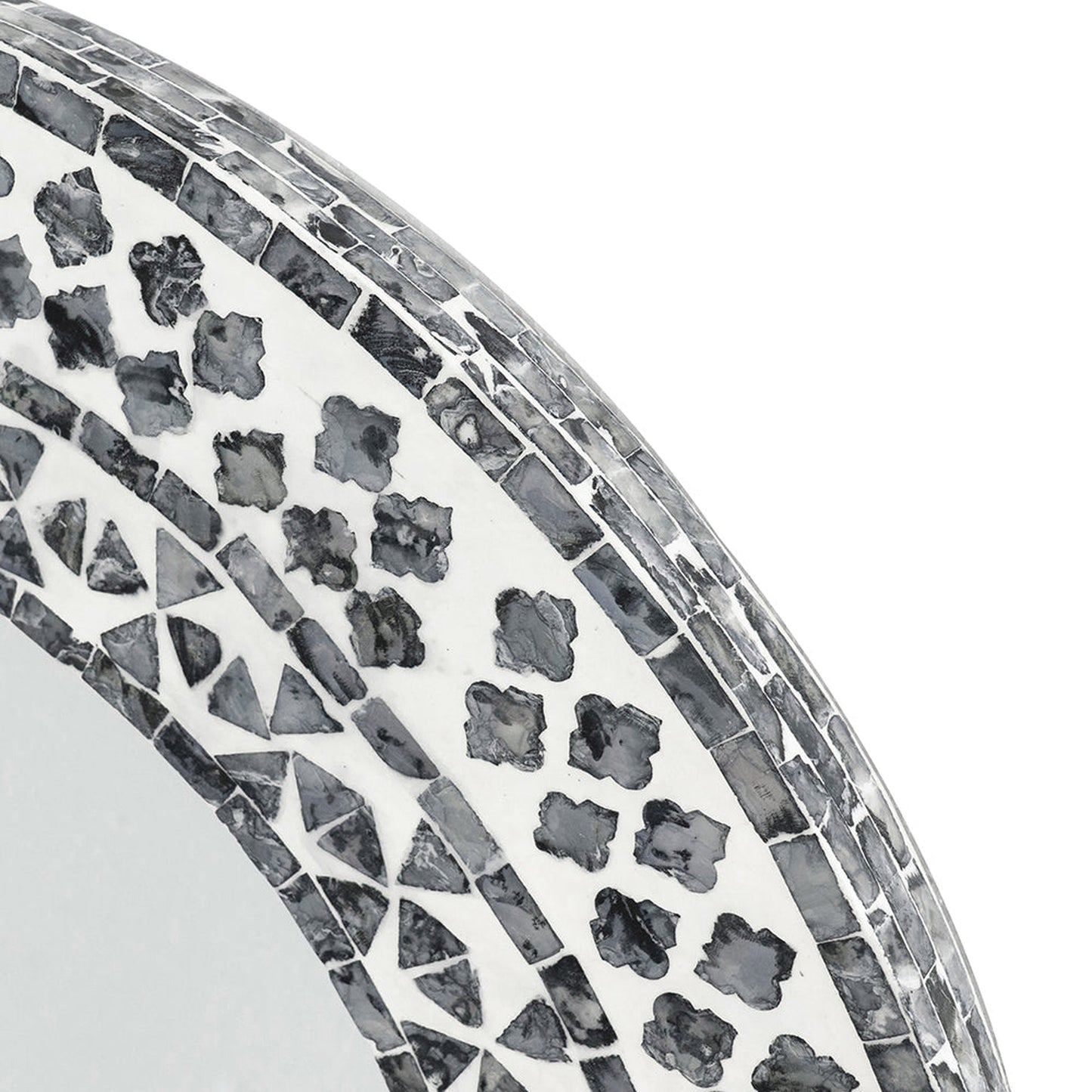 A&B Home 24" x 24" Bundle of 24 Circular Geometric White Capiz Frame Wall-Mounted Mirror