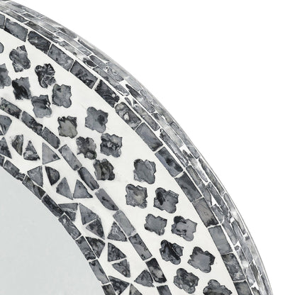 A&B Home 24" x 24" Bundle of 24 Circular Geometric White Capiz Frame Wall-Mounted Mirror