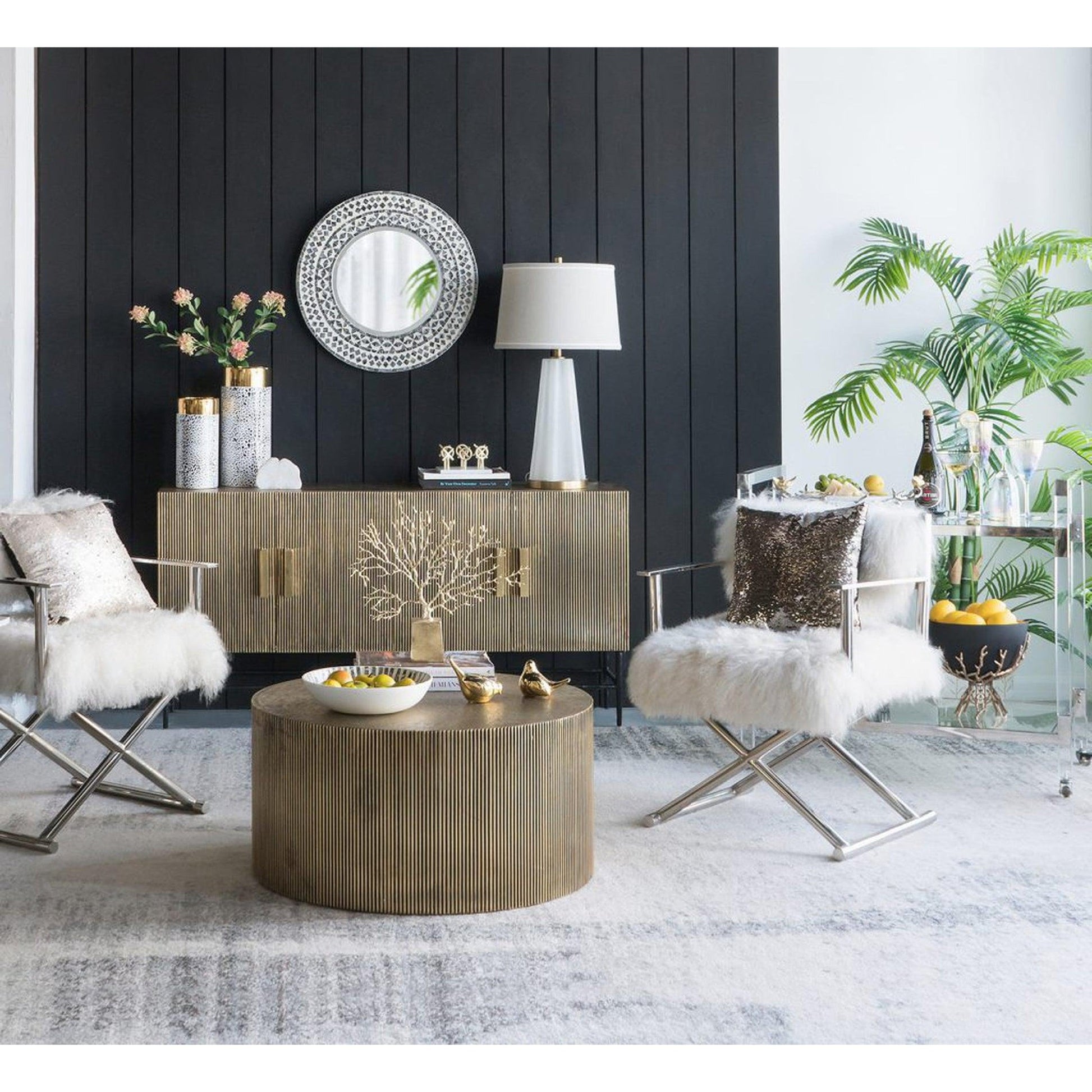 A&B Home 24" x 24" Bundle of 24 Circular Geometric White Capiz Frame Wall-Mounted Mirror