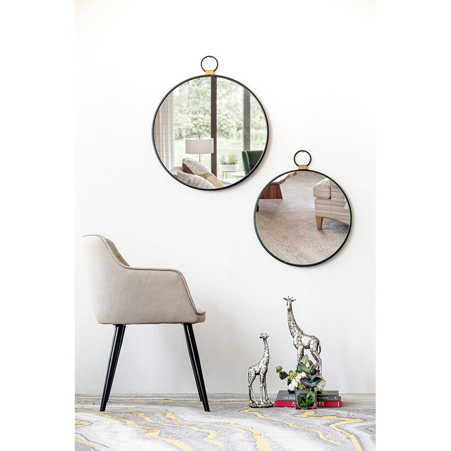 A&B Home 24" x 28" Bundle of 20 Oval Shaped Black Metal Frame Wall-Mounted Mirror