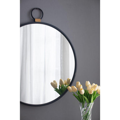 A&B Home 24" x 28" Bundle of 24 Metal Frame Oval Shaped Wall-Mounted Mirror With Wood Accent