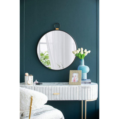 A&B Home 24" x 28" Bundle of 24 Metal Frame Oval Shaped Wall-Mounted Mirror With Wood Accent