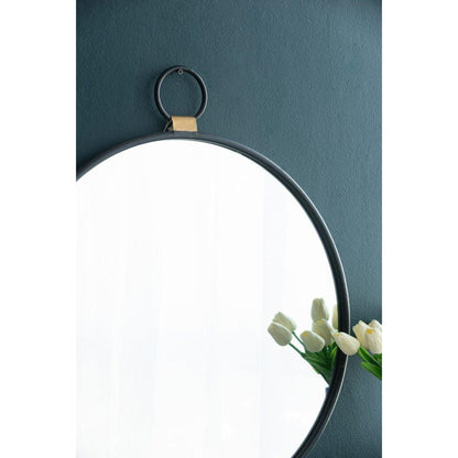 A&B Home 24" x 28" Bundle of 24 Metal Frame Oval Shaped Wall-Mounted Mirror With Wood Accent