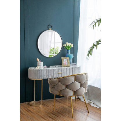 A&B Home 24" x 28" Bundle of 24 Metal Frame Oval Shaped Wall-Mounted Mirror With Wood Accent