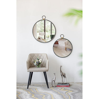 A&B Home 24" x 28" Bundle of 24 Metal Frame Oval Shaped Wall-Mounted Mirror With Wood Accent