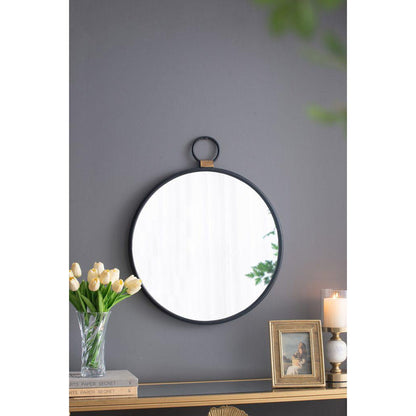 A&B Home 24" x 28" Bundle of 36 Metal Frame Oval Shaped Wall-Mounted Mirror With Wood Accent