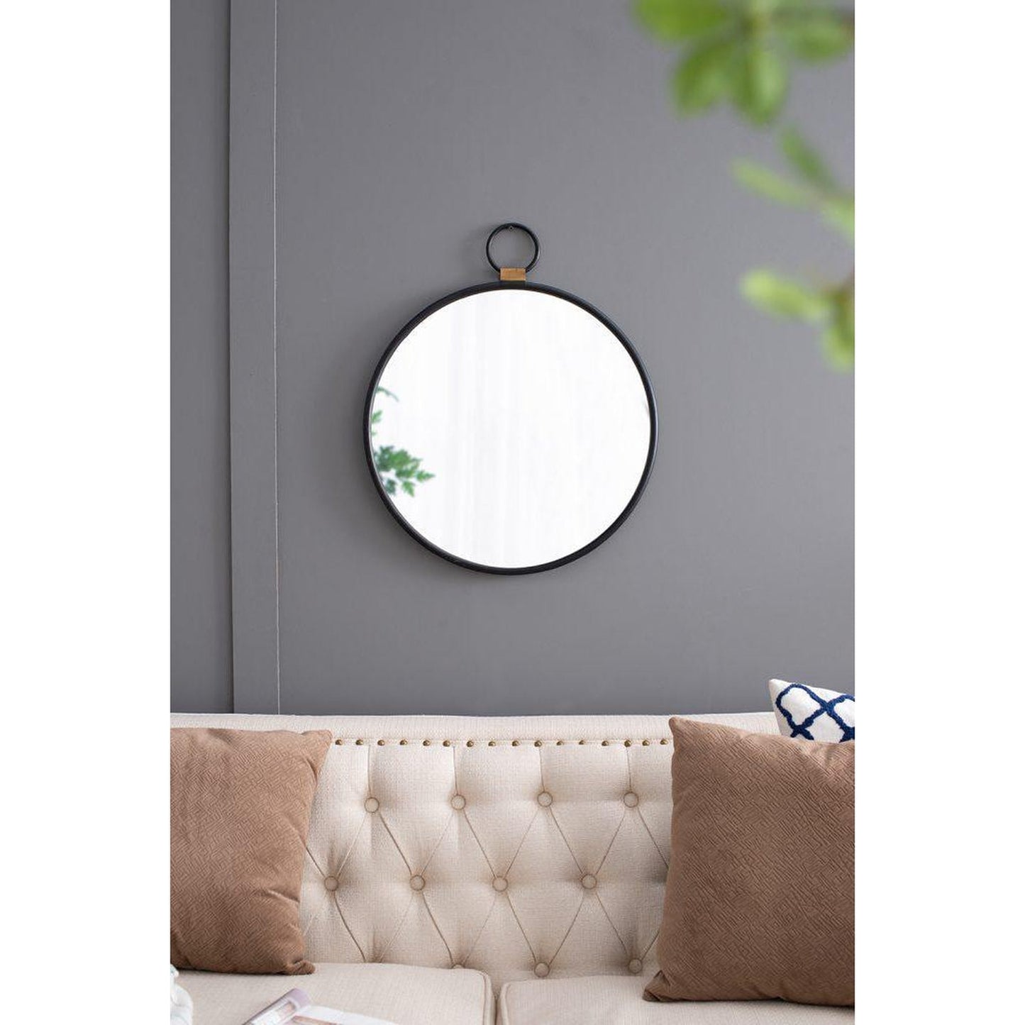 A&B Home 24" x 28" Bundle of 36 Metal Frame Oval Shaped Wall-Mounted Mirror With Wood Accent