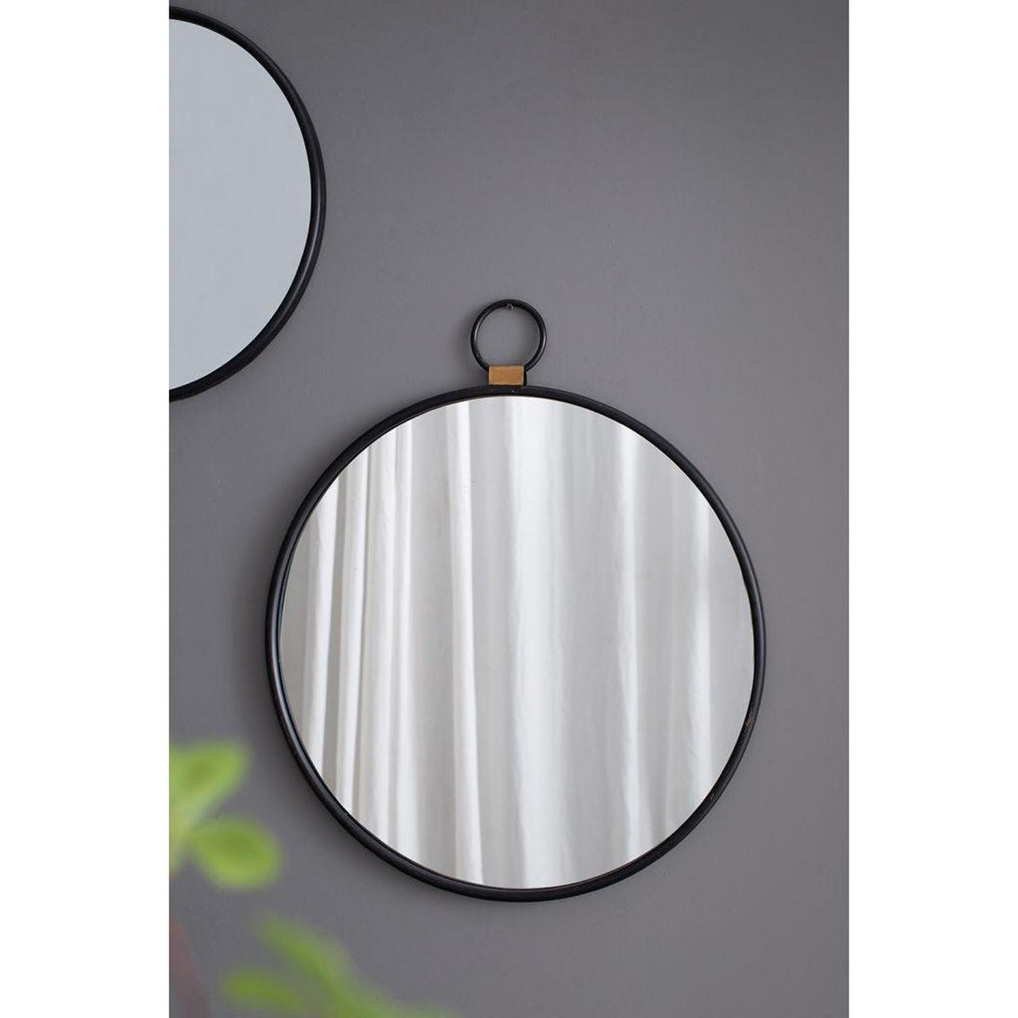 A&B Home 24" x 28" Bundle of 36 Metal Frame Oval Shaped Wall-Mounted Mirror With Wood Accent