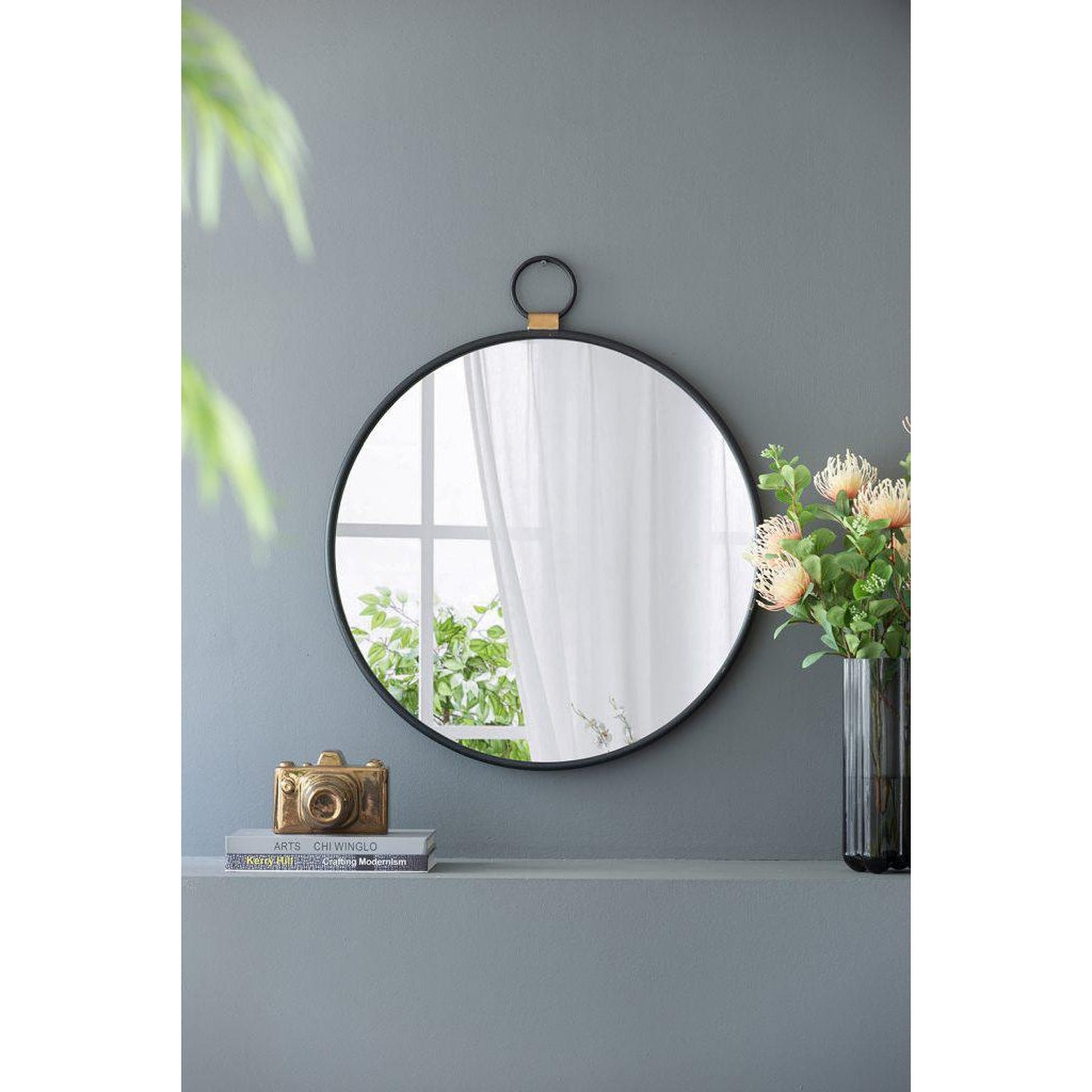 A&B Home 24" x 28" Bundle of 36 Metal Frame Oval Shaped Wall-Mounted Mirror With Wood Accent
