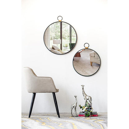 A&B Home 24" x 28" Bundle of 36 Metal Frame Oval Shaped Wall-Mounted Mirror With Wood Accent