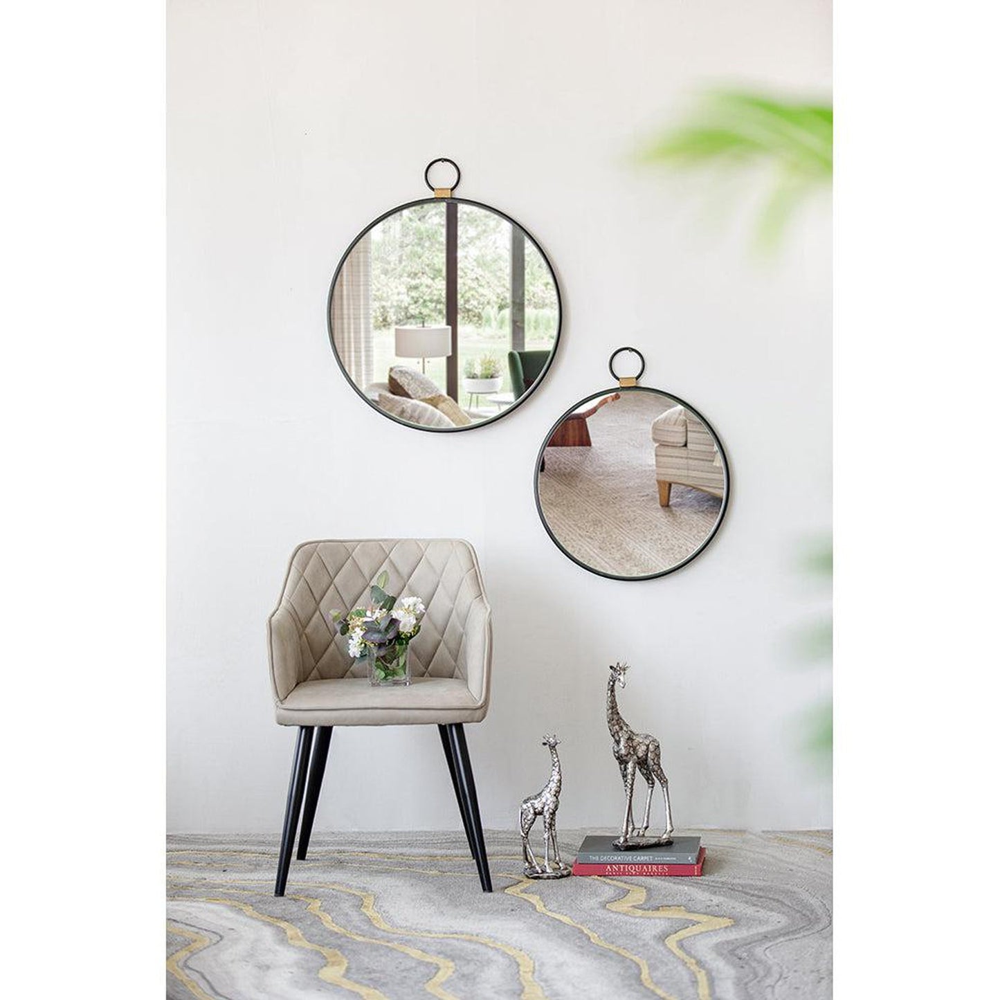 A&B Home 24" x 28" Bundle of 36 Metal Frame Oval Shaped Wall-Mounted Mirror With Wood Accent