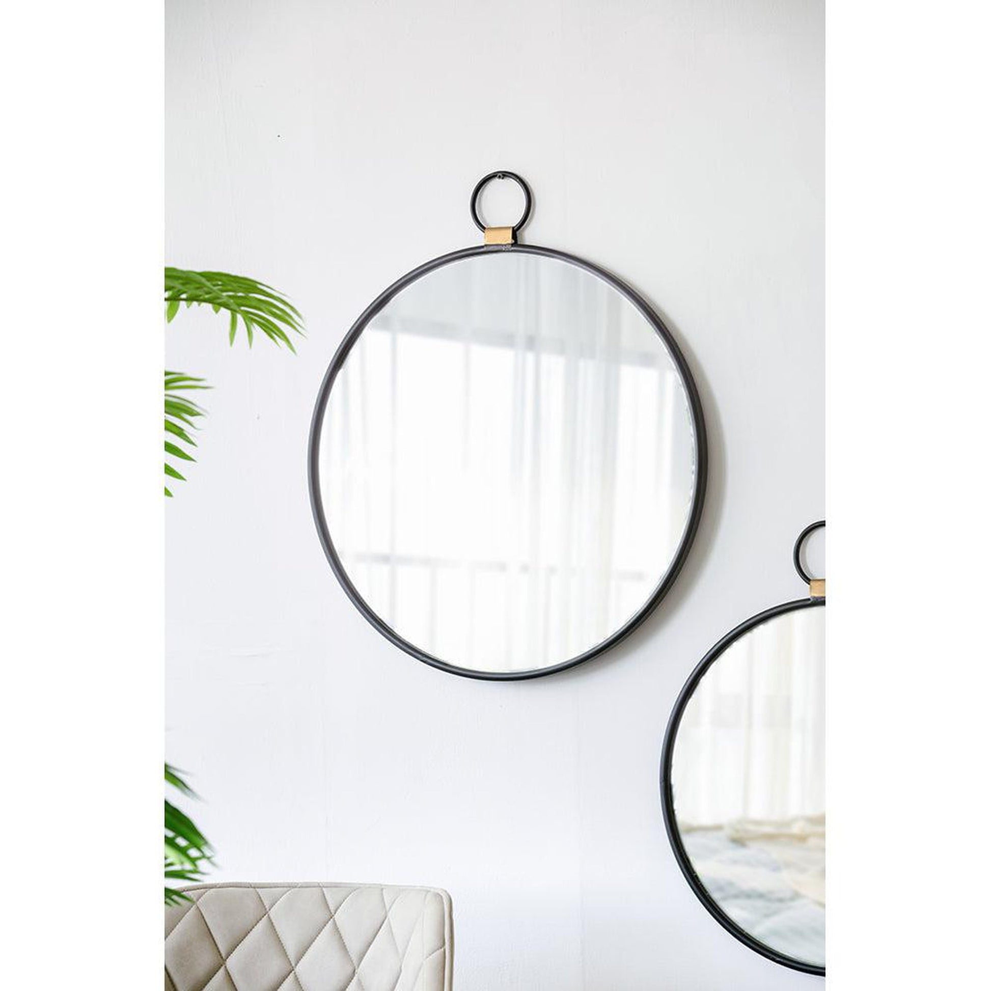 A&B Home 24" x 28" Bundle of 36 Metal Frame Oval Shaped Wall-Mounted Mirror With Wood Accent