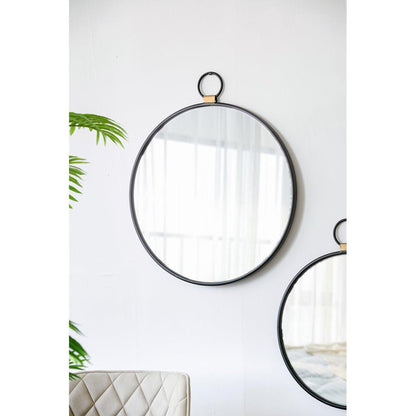 A&B Home 24" x 28" Bundle of 36 Metal Frame Oval Shaped Wall-Mounted Mirror With Wood Accent