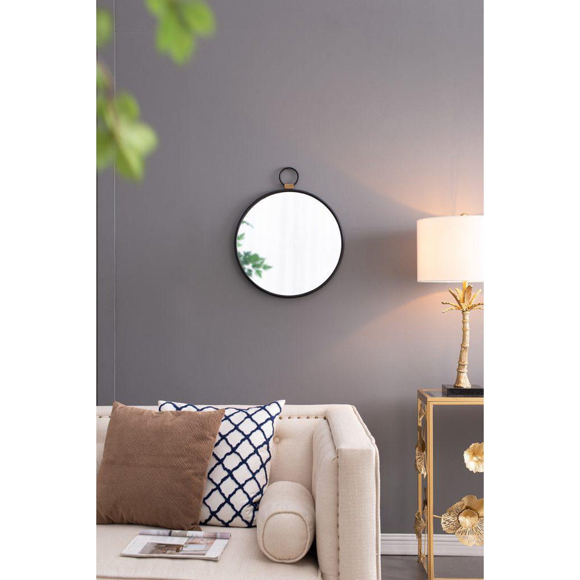 A&B Home 24" x 28" Bundle of 36 Metal Frame Oval Shaped Wall-Mounted Mirror With Wood Accent