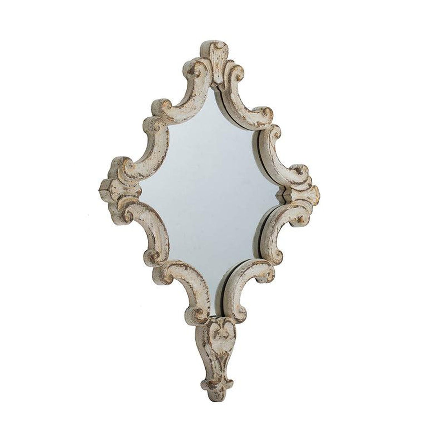 A&B Home 24" x 30" Bundle of 16 Diamond-Shaped White Wood Frame Wall-Mounted Mirror