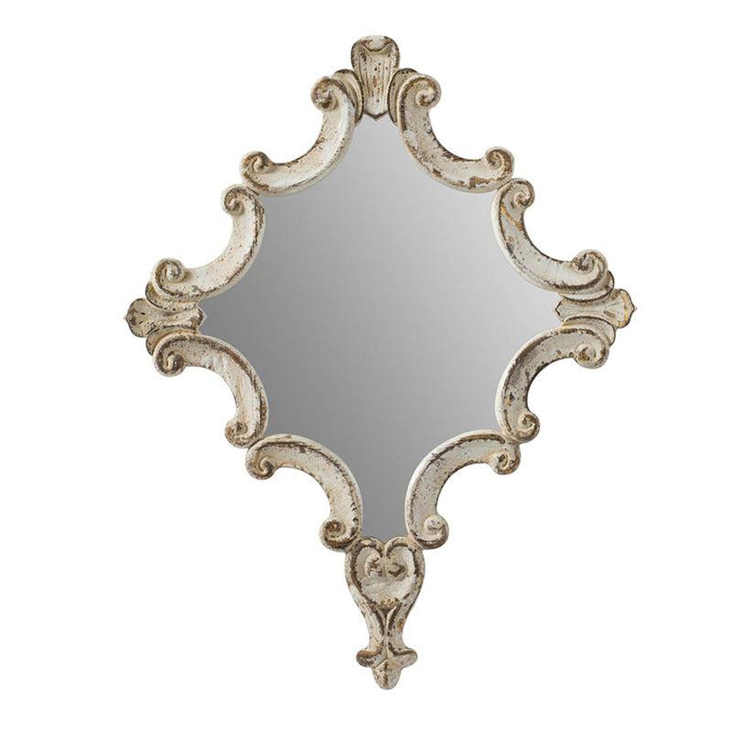 A&B Home 24" x 30" Bundle of 16 Diamond-Shaped White Wood Frame Wall-Mounted Mirror