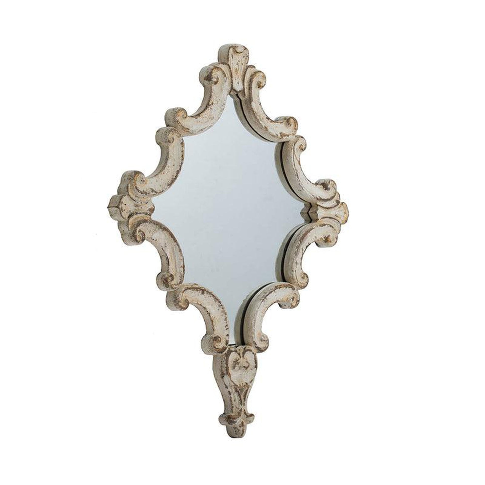 A&B Home 24" x 30" Bundle of 24 Diamond-Shaped White Wood Frame Wall-Mounted Mirror