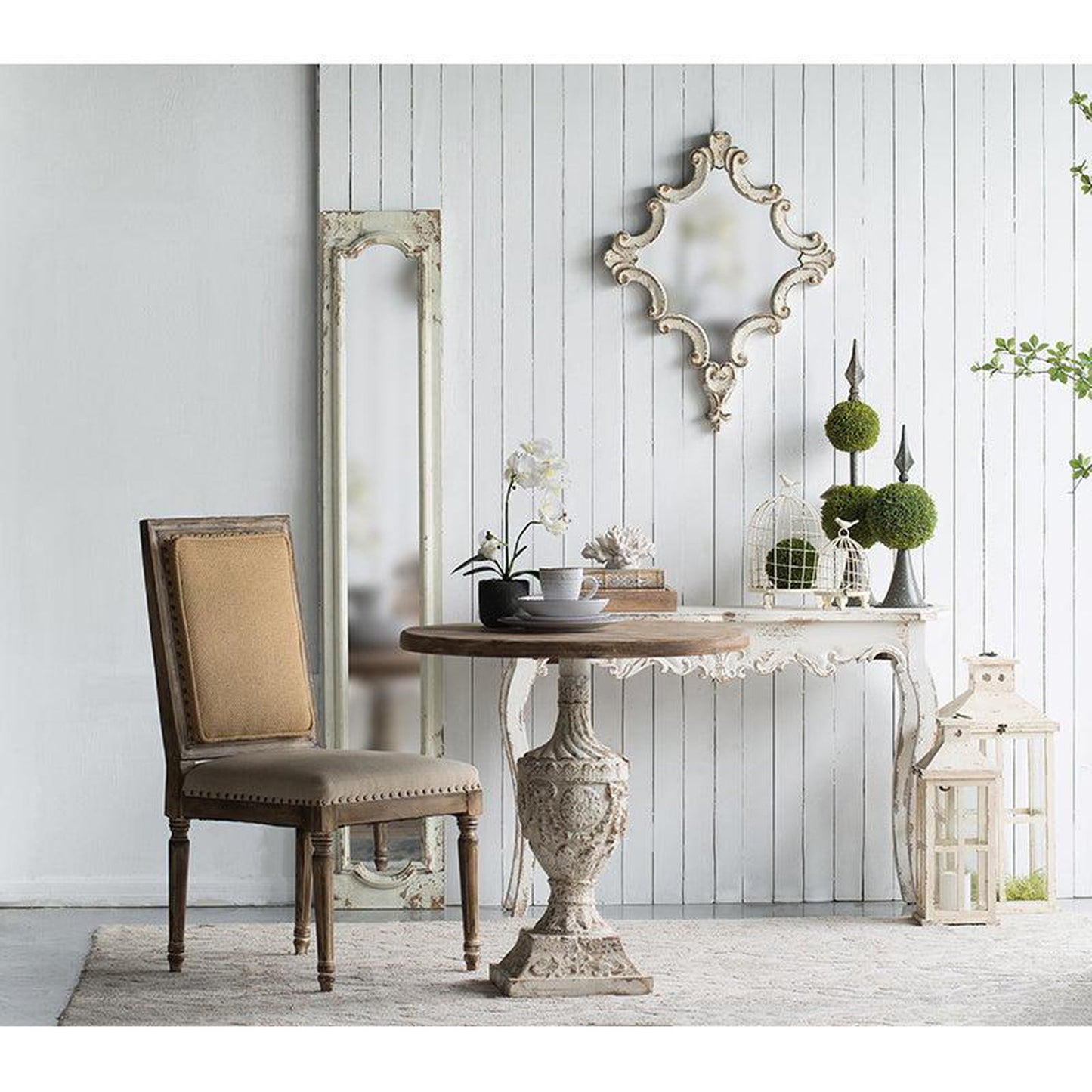 A&B Home 24" x 30" Bundle of 24 Diamond-Shaped White Wood Frame Wall-Mounted Mirror