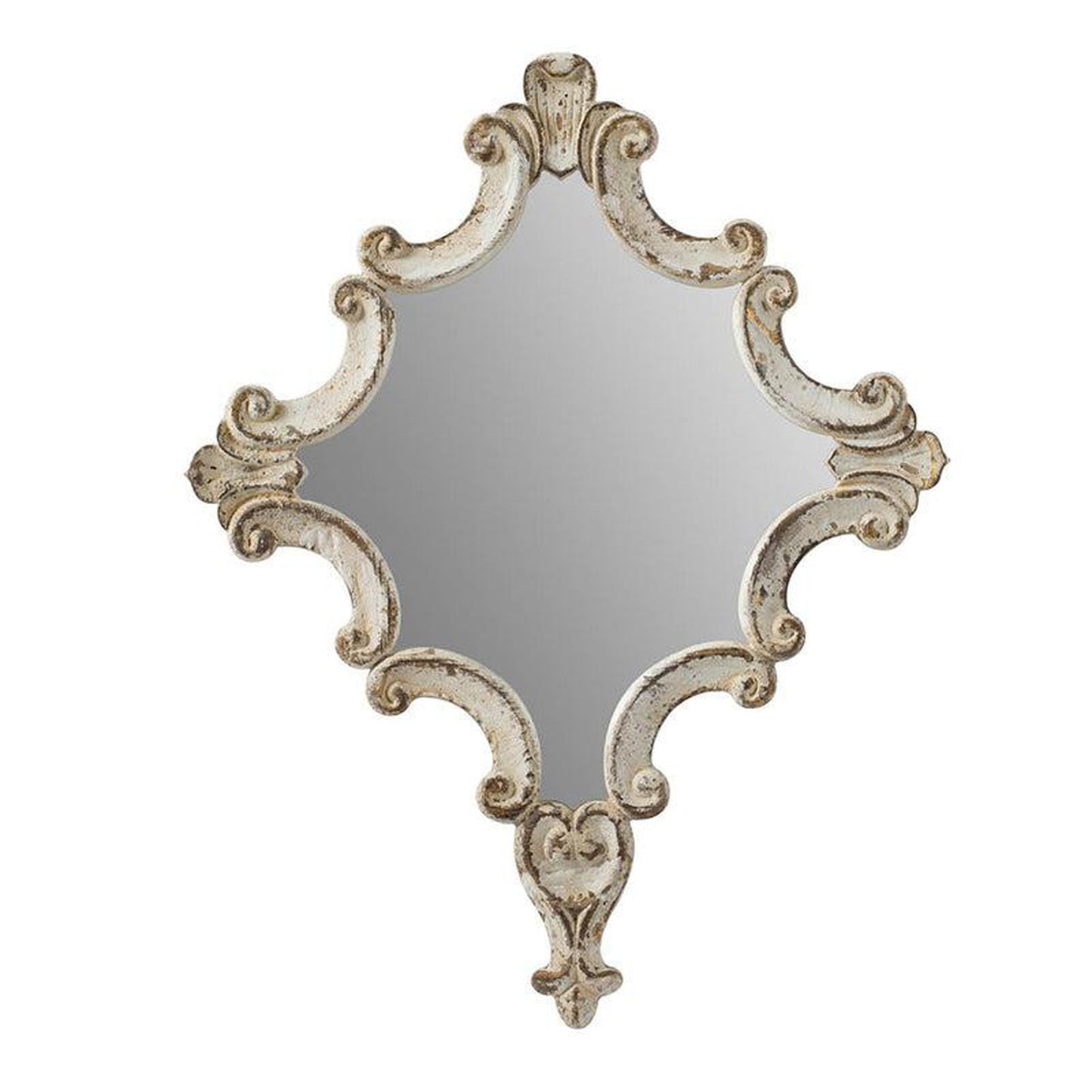 A&B Home 24" x 30" Bundle of 24 Diamond-Shaped White Wood Frame Wall-Mounted Mirror