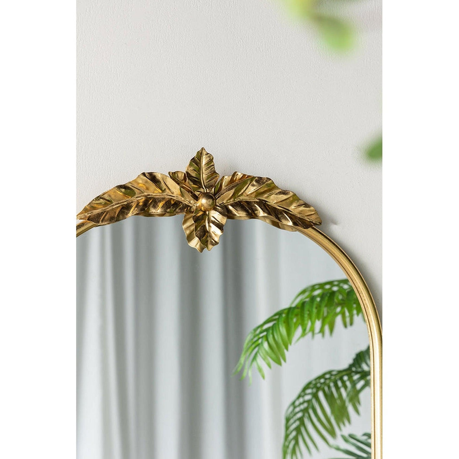 A&B Home 24" x 36" Bundle of 21 Gold Arched Metal Frame Wall-Mounted Mirror With Leaf Accent