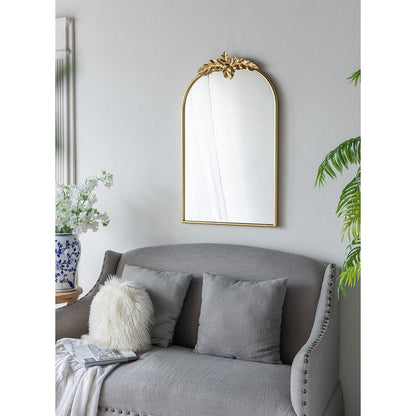 A&B Home 24" x 36" Bundle of 21 Gold Arched Metal Frame Wall-Mounted Mirror With Leaf Accent