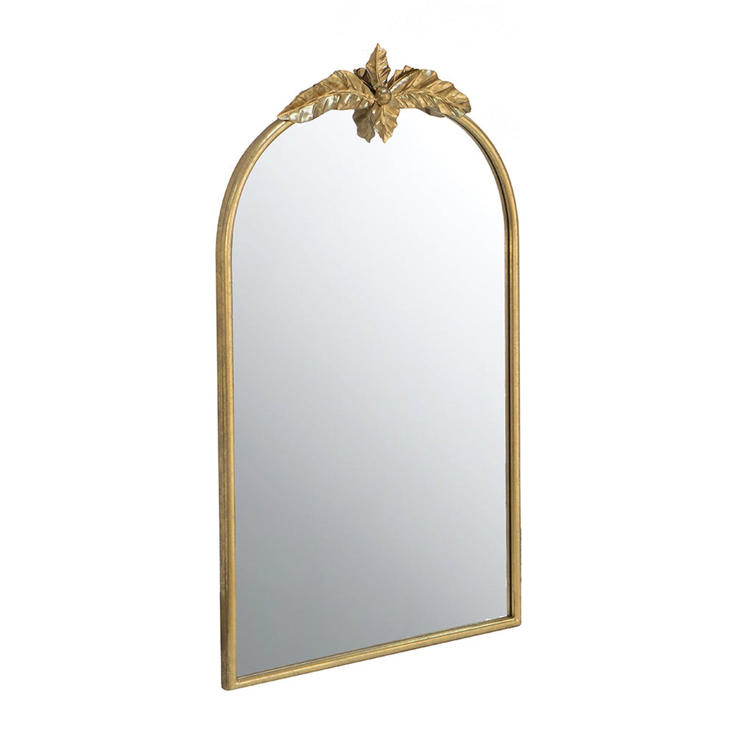 A&B Home 24" x 36" Bundle of 21 Gold Arched Metal Frame Wall-Mounted Mirror With Leaf Accent