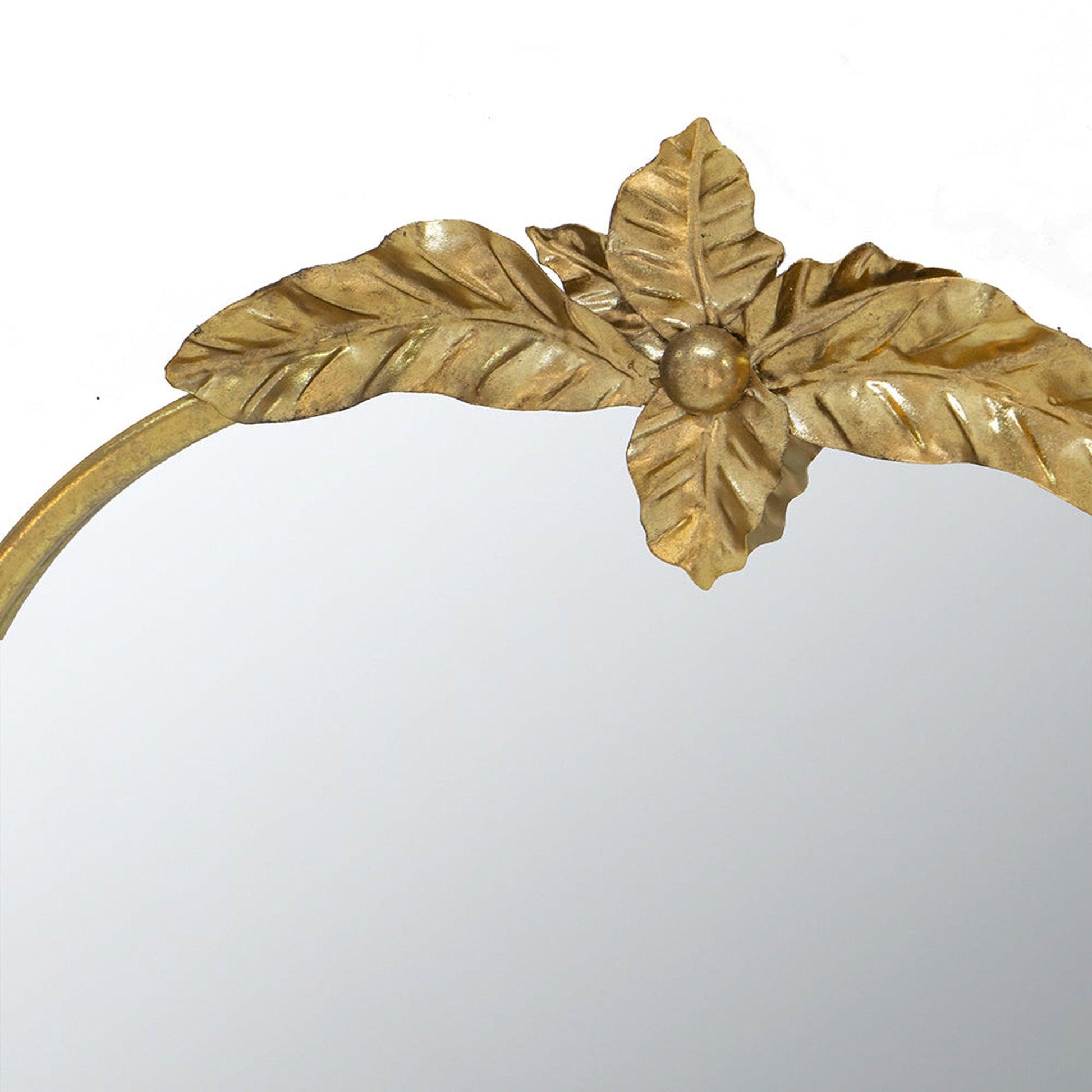 A&B Home 24" x 36" Bundle of 21 Gold Arched Metal Frame Wall-Mounted Mirror With Leaf Accent