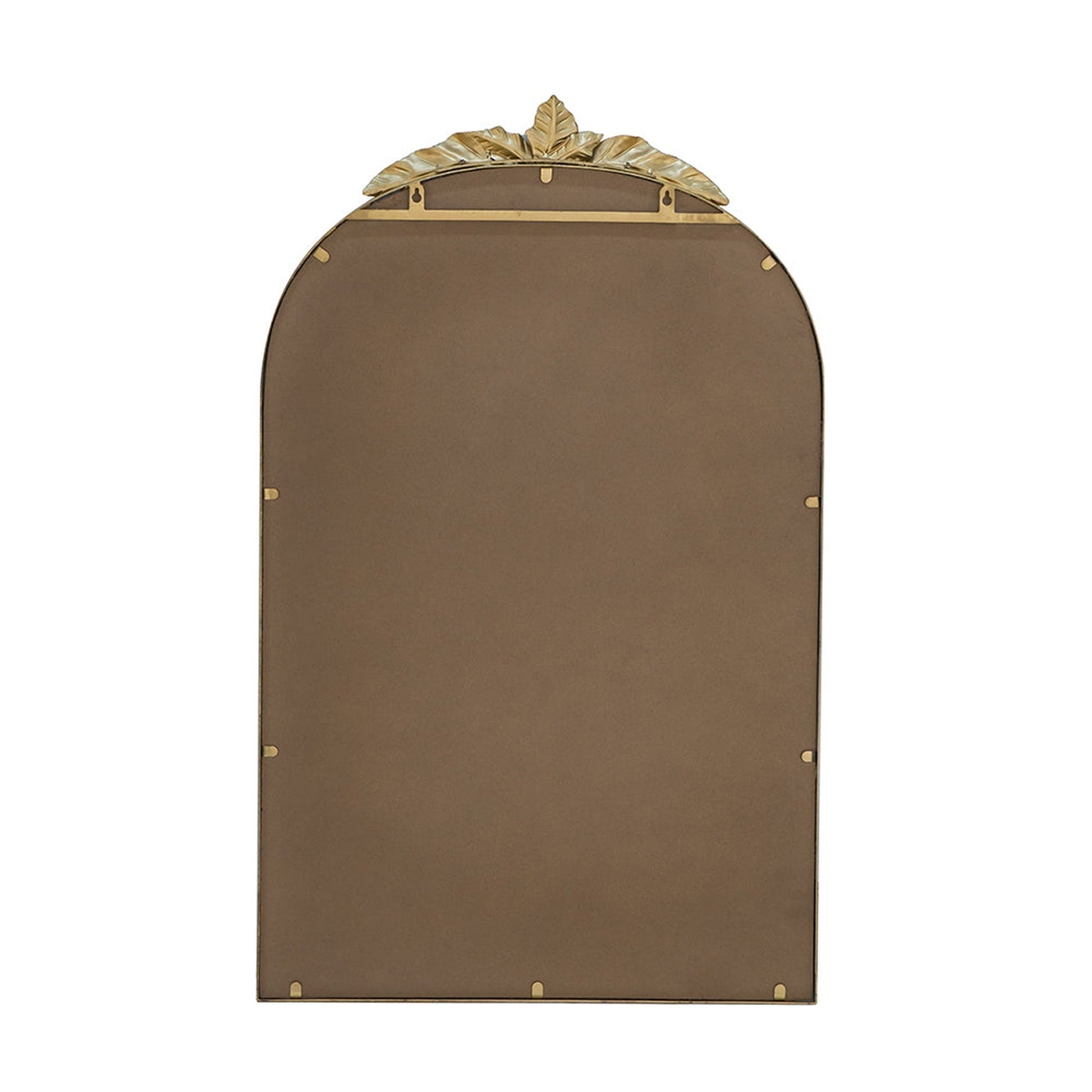 A&B Home 24" x 36" Bundle of 21 Gold Arched Metal Frame Wall-Mounted Mirror With Leaf Accent