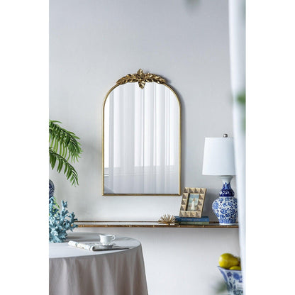 A&B Home 24" x 36" Bundle of 21 Gold Arched Metal Frame Wall-Mounted Mirror With Leaf Accent