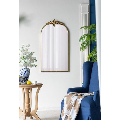 A&B Home 24" x 42" Bundle of 20 Gold Arched Metal Frame Wall-Mounted Mirror With Leaf Accent